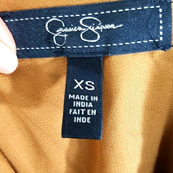 Sundress belted Python snake print lined chiffon high low Brown Tan Cream XS - Picture 12 of 13